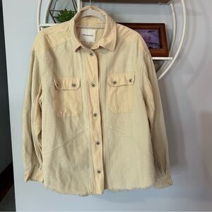 Thread & Supply Women's Small S Cream Corduroy Oversized Shirt Jacket Shacket